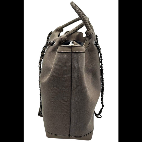 Gunas New York Canvas Double Handle Tote w/ Pouch Ruth Latte - Picture 2 of 4